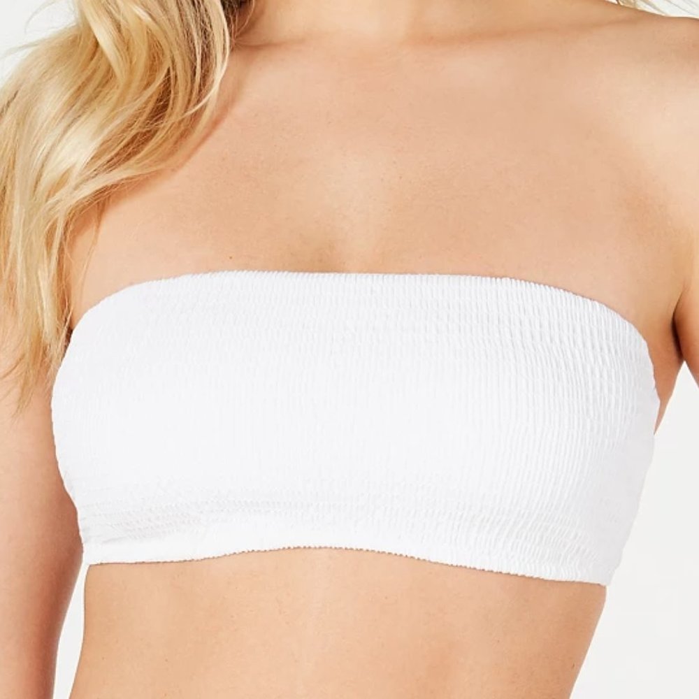 Raisins West Coast Solids Smocked Bae Bandeau Biki